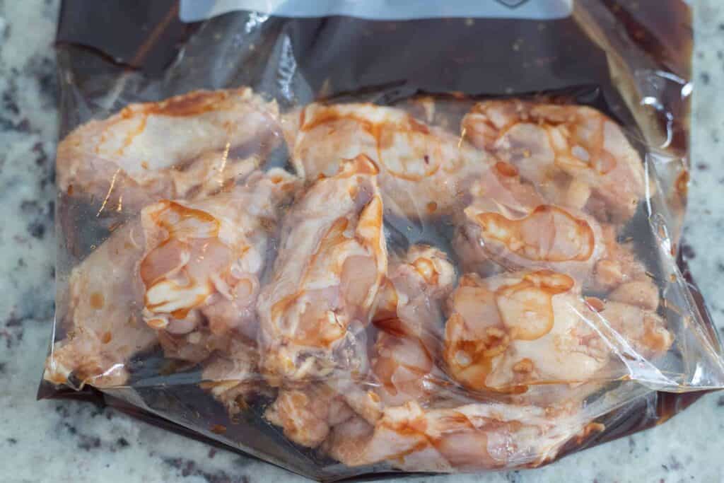 This is a picture of chicken wings marinating in a bag. The Hangry Economist.