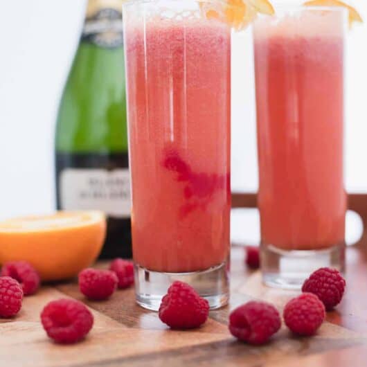 Lime and Raspberry Mimosas