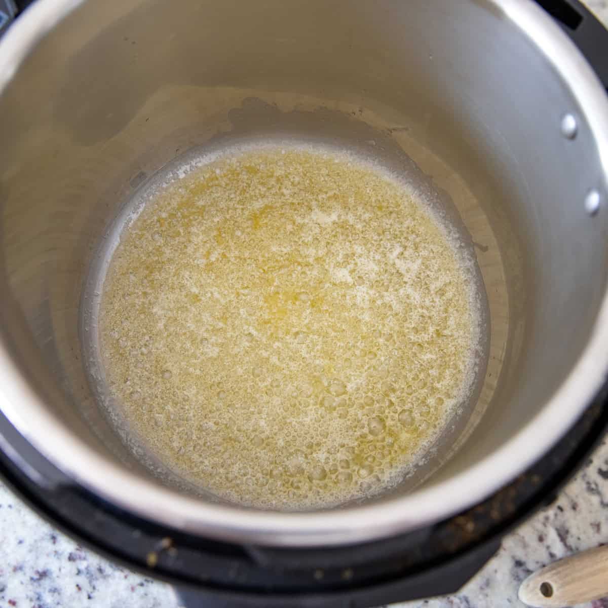 Melted butter in an instant pot.